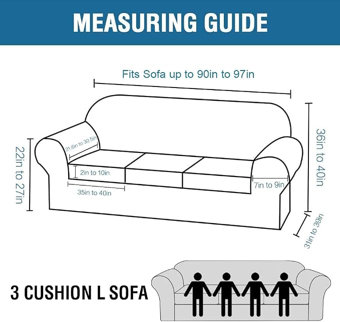 H.VERSAILTEX High Stretch Sofa Slipcover 4 Piece Cover Velvet Furniture Protector Form Fit Thick Velvet Extra Large Sofa Cover for 3 Cushion Couch Width Up to 97 Inch (Large Sofa, Rust) - Image 2