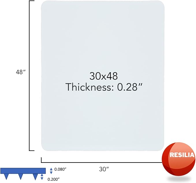 RESILIA Under Pet Cage Mat for Bird Cages, Reptile Aquariums, Dog Kennels, Water-Resistant Pad for Carpeted Floors and Surfaces, 30 Inches x 48 Inches, Clear - Image 3