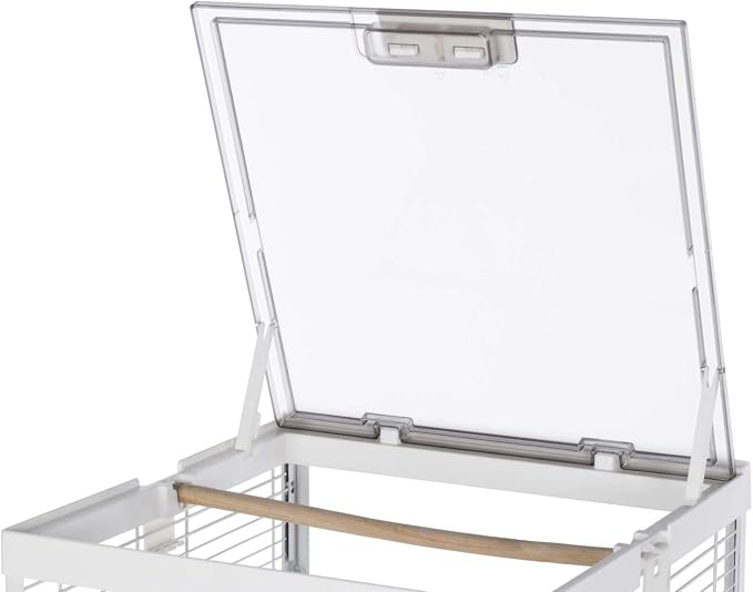 Prevue Pet Products Clear View Glass Bird Cage Crystal Palace for Small Birds - White Frame - Image 11
