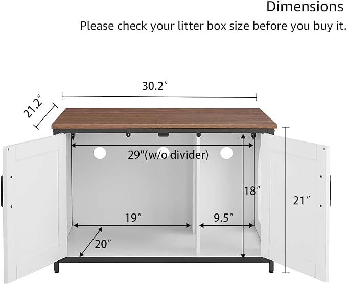 unipaws Top Opening Cat Litter Box Enclosure Furniture, Flip Top Design | XL Extra Large Cat Box, Friendly to Elderly People, High Jumbo Automatic Litter Box Cover Hidden for Large Cat - Image 7