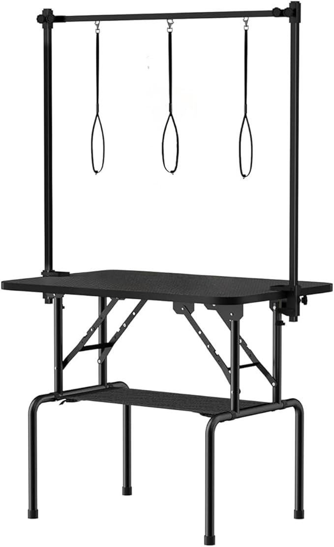 46 Inch Foldable Dog Grooming Table with Adjustable Arm, Nooses & Storage Basket - Non-Slip Pet Grooming Station for Dogs & Cats - Supports Up to 300 lbs (46 inches) - Image 2
