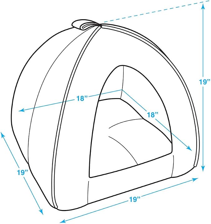 Best Pet Supplies Cat Bed for Indoor Cat, Domed Tent House with Removable Pillow, Covered Cat Cave for Small Dog, Puppies and All Breeds of Cats - Gray Linen, 19 x 19 x H:19" - Image 3