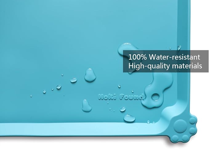 Hoki Found X-Large Silicone Non Slip Pet Feeding Mats - Waterproof Dog Cat Food Mats - Glacier - Image 3