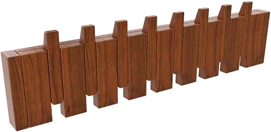 Wall Mounted Piano Key Solid Wood Hanger, Suitable for Wardrobes, Kitchens, Bedrooms, Bathrooms, Entrances (Walnut, 8 Hooks) by MurphyBedKitMattresFrame