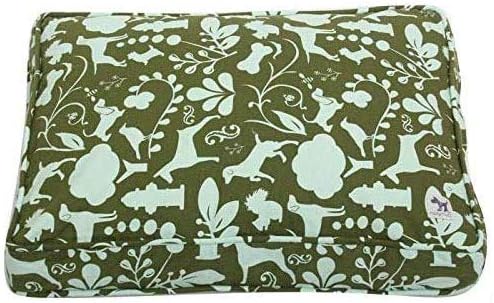 Molly Mutt Sheepy Wool Crate Mat - 100% Cotton Canvas Cover with Temperature-Regulating 100% Natural Wool-Filled Insert Dog Bed-Soft & Supportive Wool-Filled Bed - (30"x21"x2.5", Amarillo by Morning) by MollyMutt