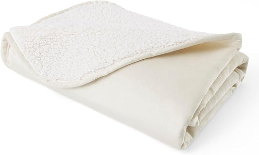 Waterproof Blanket for Dogs - Pet Throw as Furniture Protector | Cozy Sherpa & Smooth Velvet, Reversible and Machine Washable, for Couch and Bed, 30"x40", Beige by Bigbeer