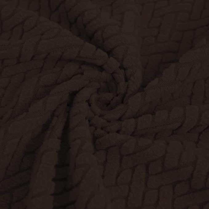 Easy-Going Stretch Jacquard Couch Cover, 1-Piece Soft Sofa Cover, Sofa Slipcover with Anti-Slip Foams, Washable Furniture Protector for Kids, Pets (Oversized Sofa, Chocolate1) - Image 5