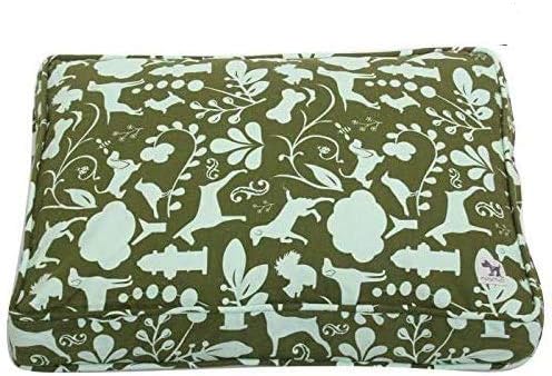 Molly Mutt Sheepy Wool Crate Pad, 100% Cotton Canvas Cover with Soft, Supportive, & Temperature-Regulating 100% Natural Wool-Filled Insert Dog Bed, Crate Mat, Amarillo by Morning, 24"x18"x2.5" by MollyMutt
