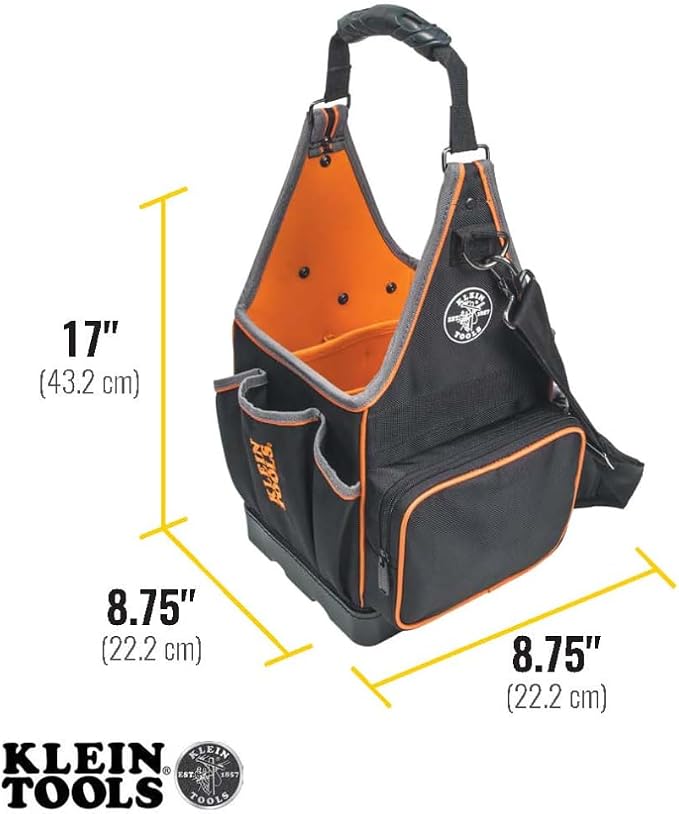 Klein Tools 554158-14 Tool Bag, Tradesman Pro Tote with 20 Pockets Made of 1680d Ballistic Weave and a Fully Molded Bottom, 8-Inch - Image 5