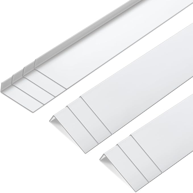 Sasylvia 10 Pcs 3 x 1 x 48 Inches Wall Corner Protector Guards, Avoid Scratching Scuffs, White Vinyl Corner Trim Molding, Ease Install & Cleaning for Door Countertop Furniture Cabinet Protection by Sasylvia