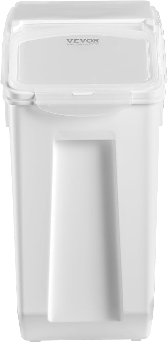 VEVOR Rice Storage Container, 4.5Gallon/20L x2 Capacity Large Dog Food Dispenser Bin, Kitchen Ingredient Grain Cereal Flour Bin, Pet food Containers with Wheels, 2 Measuring Cups, Airtight Lid, 2 Pack - Image 4
