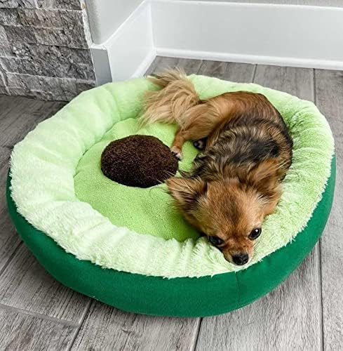 TONBO Soft Plush Small Cute and Cozy Avocado Dog Cat Bed, Washer and Dryer Friendly (Avocado) - Image 5