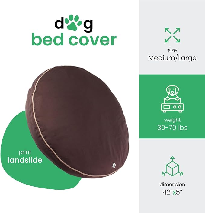 Molly Mutt Dog Bed Cover - Landslide Print - Measures 42” x 5’’ - 100% Cotton - Durable - Breathable - Sustainable - Machine Washable Dog Bed Cover - Image 2