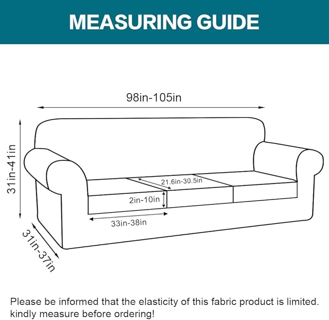 Turquoize 4 Piece Sofa Covers For 3 Cushion Couch Sofa Slipcover Soft Couch Cover For Dogs-Washable Sofa Furniture Covers With 3 Individual Large Cushion Covers Feature Fabric (XL Sofa,Biscotti Beige) - Image 2