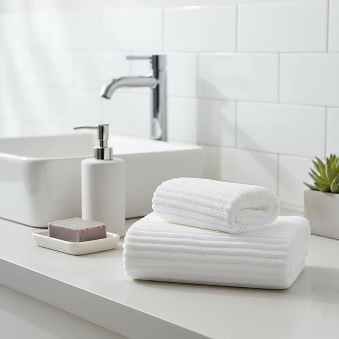 2 Piece Bath Sheets, 40"x80" Microfiber Bath Towels, White | Extra-large size, Quick dry, Highly Absorbent, Lint Free，shower towels for bathroom gym spa，Big and Tall users - Image 2