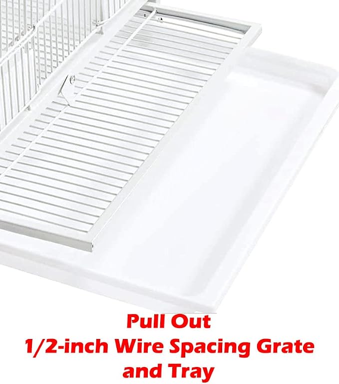 Combo Breeding Single Stacker Sturdy Wrought Iron Center Divided Breeder Bird Flight Rolling Cage Side Breeding Nest Door Feeder Doors Water Food Cups Natural Wood Perch Easy Clean Pull Out Tray - Image 5