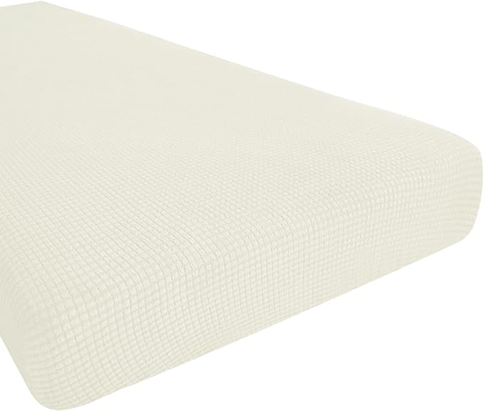 Hokway Couch Cushion Covers Stretch Cushion Covers Sofa Seat Cushion Slipcover Cushion Protector(CreamWhite, Medium) by Hokway