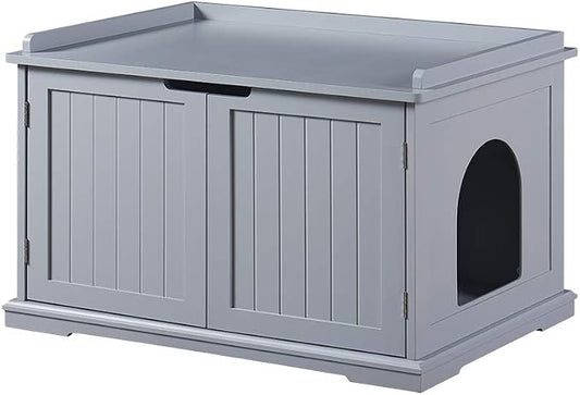 unipaws Cat Litter Box Enclosure Furniture, Hidden Litter Box Cover | Cat Washroom, Cabinet for Large Cat, Dog Proof Cat Litter Boxes, Hideaway Litter Box, Cat House by unipaws