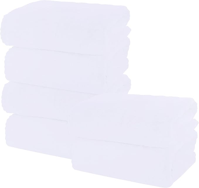 MOONQUEEN 6 Pack Premium Bath Towel Set - Quick Drying - Microfiber Coral Velvet Highly Absorbent Towels - Multipurpose Use as Bath Fitness, Bathroom, Shower, Sports, Yoga Towel (White) by MOONQUEEN