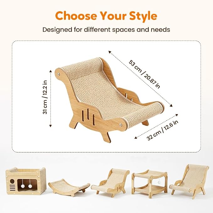 2026 New Cat Recliner Scraper Board, Large 2 in 1 Cat Recliner Scratch Board, Durable Cat Scratching Pad Cat Scratcher Bed Cardboard Cat Scratchers for Indoor Cats (B) - Image 2