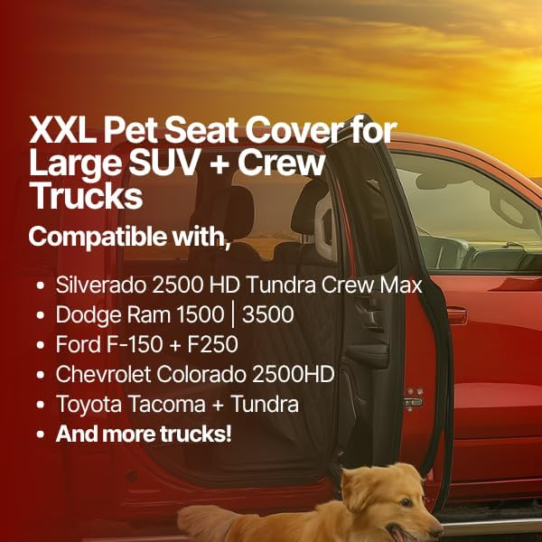 Formosa Covers Deluxe Full-Size Truck Crew Cab Dog Seat Cover – Water-Resistant, Anchor-Secured Back Seat & Floor Protector – Fits F-150, Ram 1500, Silverado, Tundra CrewMax – XL 62″ × 94″, Grey - Image 2