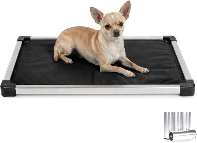 K9 Ballistics Chew Proof Armored Crate Bed 29 x 18 for Small Dogs - Virtually Indestructible Pad, Preassembled, Withstands Aggressive Chewers - Fits 30” Wire Crates, Obsidian Black by K9Ballistics