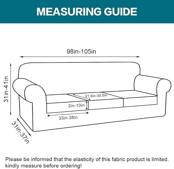 Turquoize 4 Piece Sofa Covers for 3 Cushion Couch Sofa Slipcover Soft Couch Cover for Dogs-Washable Sofa Furniture Covers with 3 Individual Large Cushion Covers (XL Sofa, Burnt Brick) - Image 2