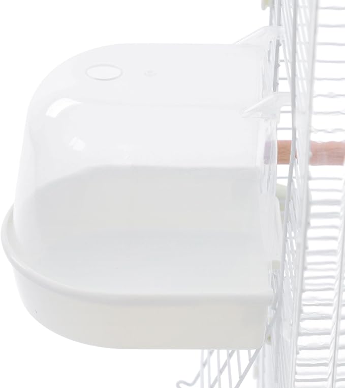 2-Door Wrought Iron Bird Cage Parakeet Cage with Roof, Parrot Cage Pet Birds Flight Cage, Interactive Birdcages Bird House Travel Cages for 4-6 Small Birds (30" H, Iron Mesh w/Roof-B) - Image 9