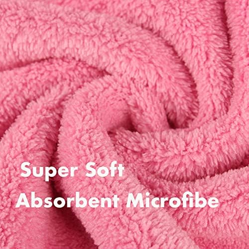 Pawyee Super Soft Fast-Drying Dog Towel Set for Cold Weather, Beach, Pool - Adjustable Microfiber Bath Robe with Drying Gloves for Cats and Dogs (X-Large, Pink Dino) - Image 3