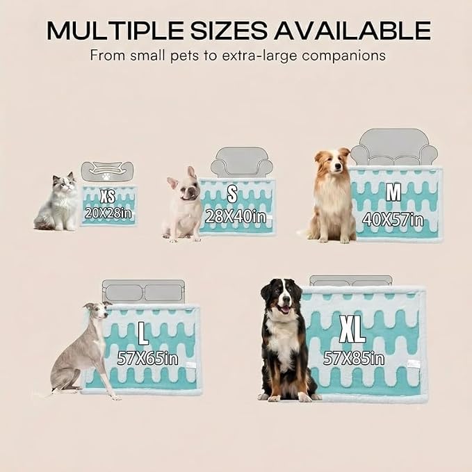 Waterproof Pet Blanket,Dog Bed Covers Couch Sofa Stylish Jacquard Pets Throw Blankets for Puppy Cats Washable Reversible Furniture Protection Covers (Blue Wave,L) - Image 7