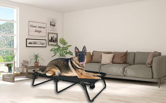 Elevated Cooling Dog Cot Pet Bed with Breathable Mesh Folding No Assembly Indoor/Outdoor Pet Hammock Bed Raised Dog Cots Beds Multiple Sizes for Small Meduim Large Dogs - Image 8