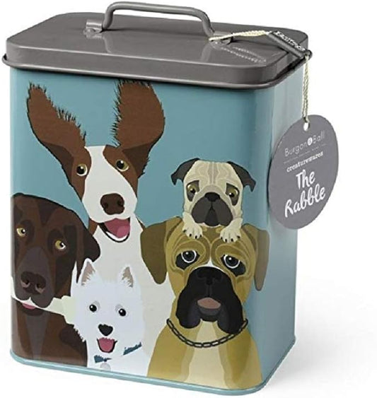 Burgon & Ball Creaturewares The Rabble Dog GCR/CAT Tin Pet Food Storage, 16.5 cm x 11 cm x 20 cm Size by BurgonBall