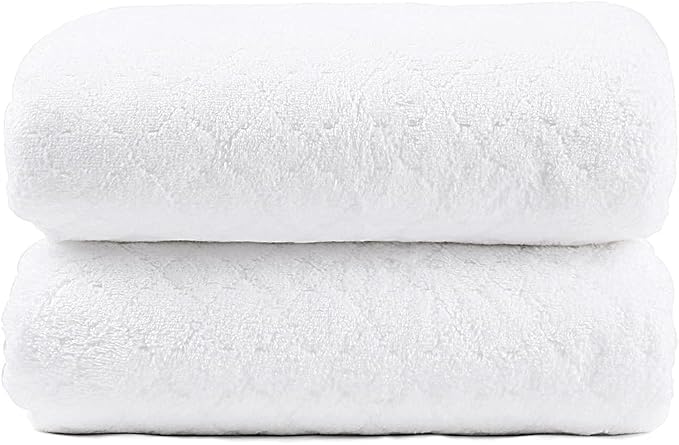 JML Microfiber Bath Towels Set of 2, 30 in x 60 in, White | Hanging Loop, Super Soft, Absorbent, Lint Free, Fade Resistant, Lightweight, Quick Dry, Use for SPA , Sauna, Salon Hair Wrap - Image 2