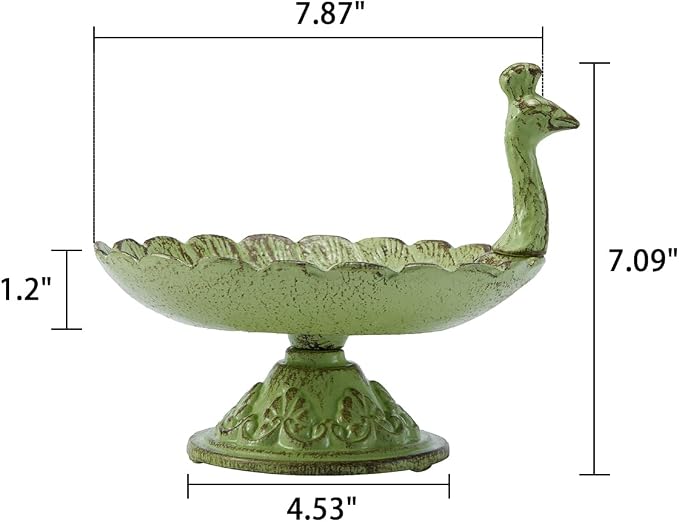 HOUYANG Cast Iron Bird Baths for Outdoors,Metal Bird Feeder,Garden Yard Table Decor | Heavy-duty material suitable for all seasons; also ideal for storing fruit, snacks, and small items indoors. - Image 2