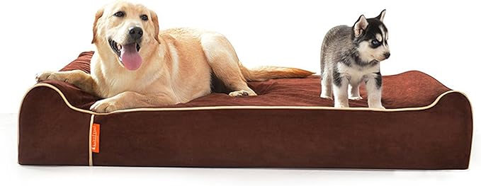 Laifug Orthopedic Memory Foam Extra Large Dog Bed Pillow(50"x36"x10", Chocolate) Durable Water Proof Liner & Removable Washable Cover & Smart Design by Laifug