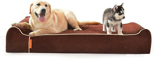 Laifug Orthopedic Memory Foam Extra Large Dog Bed Pillow(50"x36"x10", Chocolate) Durable Water Proof Liner & Removable Washable Cover & Smart Design by Laifug
