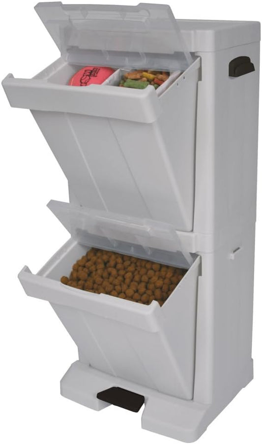 Richell Pet Stuff Tower for Food Storage | Richell Pet Stuff Tower: Ideal for Cats and Dogs. Max Load Capacity 8.8lbs, Includes Foot Pedal and Food Scoop! by Richell