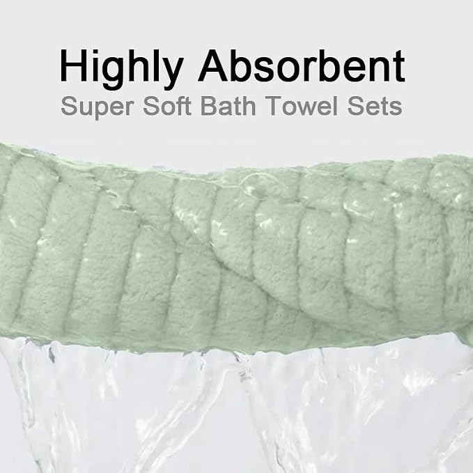 Hailea Hand Towels Set 16x31 Inches,Soft Microfibers Bathroom Towel Set 2 Pack,Highly Absorbent Quick Dry Luxury Towel Hotel Spa Gym Hand Towel Collection for Bathroom,Green - Image 4