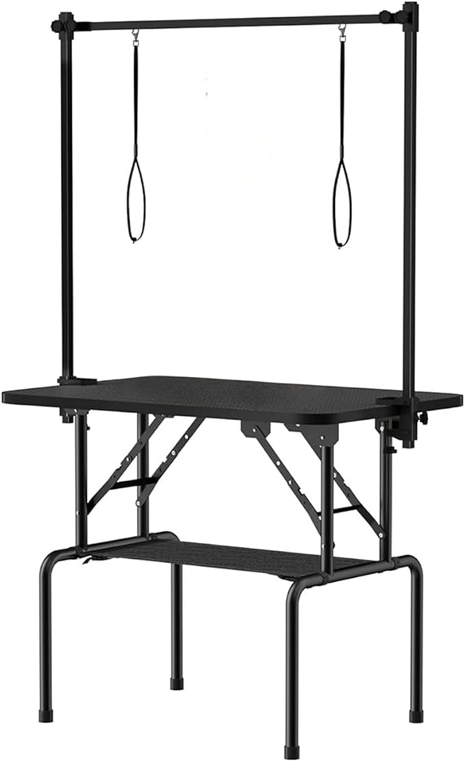36 Inch Foldable Dog Grooming Table with Adjustable Arm, Nooses & Storage Basket - Non-Slip Pet Grooming Station for Dogs & Cats - Supports Up to 300 lbs (36 inches) - Image 2