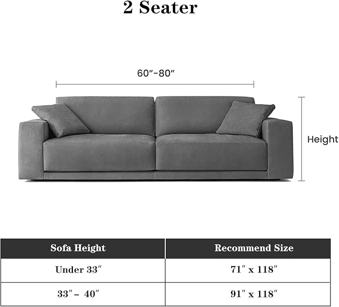 MEETSKY Couch Covers for Sofa, Couch Covers for Dogs, Modern Sofa Slipcover for Sectional Sofa Covers Washable, Chenille Blend Thick Fabric Couch Blanket Cover for Living Room, 71" x 118", Dark Grey - Image 6