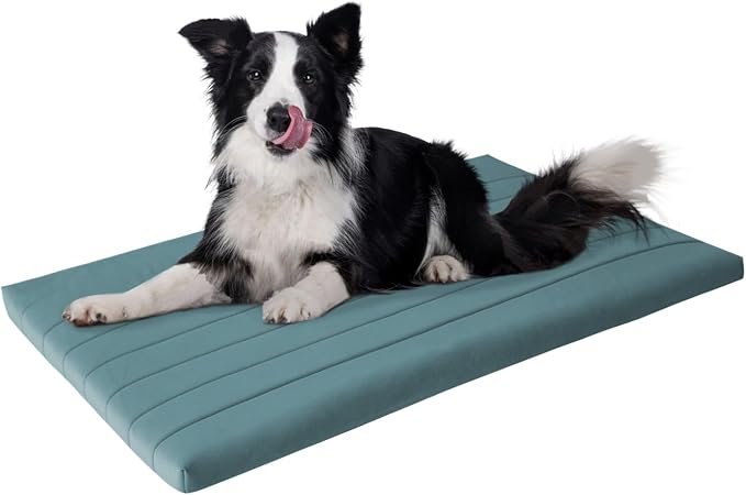 BALANCE Dog Crate Bed, Orthopedic Dog Bed Pad with Waterproof Liner, Washable Crate Foam Pet Mat for Large, Medium, Puppy Dogs Breeds, Powder Blue, 42"x28"x2" by BalancePet