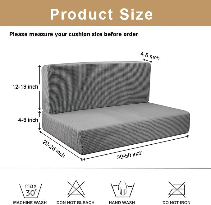 NILUOH RV Dinette Cushion Covers Waterproof Couch Cushion Slipcovers Stretch Camper Cushions Cover Replacement Sofa Slipover for Travel Trailer Couch Includes 2 Backrest Cover & 2 Bench Cover,02 - Image 7