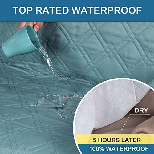 H.VERSAILTEX 100% Waterproof Sofa Slipcover Washable Sofa Cover Non-Slip Couch Cover for 3 Cushion Cover Furniture Protector for Pet Couch Cover with Puppy Paw Silicone Backing (XL Sofa, Stone Blue) - Image 4