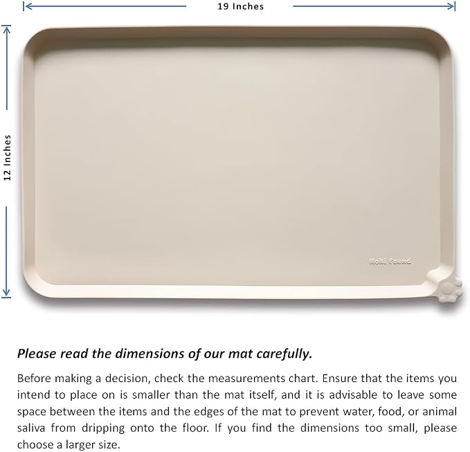 Hoki Found Silicone Pet Food Mat Tray - High-Lips Dog and Cat Bowl Mat - Waterproof Feeding Mat for Floors - Papayawhip - Image 5