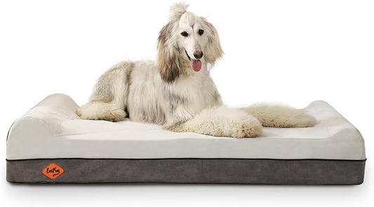 Laifug Orthopedic Dog Beds for Large Dogs,7" Memory Foam Dog Beds,Durable Water Proof Liner Removable and Washable, Nonskid Bottom, Dark Grey 50"x36"x10" by Laifug