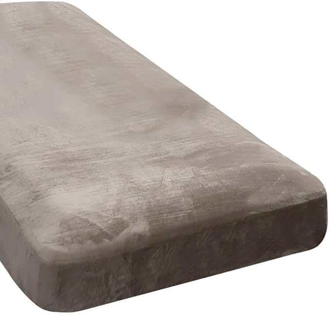 H.VERSAILTEX Velvet Stretch Individual Chaise Cover Sectional Couch Covers for L Shaped Sofa Both Left/Right Furniture Protector Seat Cushion Sofa Cover (1 Piece Chaise Cover, Taupe) by HVERSAILTEX