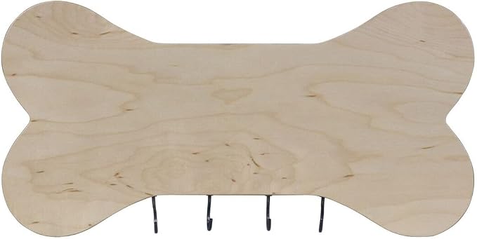 Rooms Organized Personalized The Journey of Life Wall Mounted Dog Bone Pet Leash Rack,Dog Collar Holder New Home Decor Gift Ideas and 4 Hooks 16" L x 8" H 2.5." deep (Maple) - Image 3