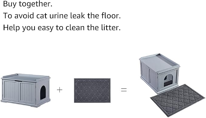 unipaws Cat Litter Box Enclosure Furniture, Hidden Litter Box Cover | Cat Washroom, Cabinet for Large Cat, Dog Proof Cat Litter Boxes, Hideaway Litter Box, Cat House - Image 7