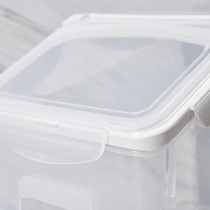 HANAMYA 10 Liter / 20 lbs Rice Storage Container with Measuring Cup, BPA free, For Rice | Grain | Pet Food | Flour, 2 counts, Clear - Image 6