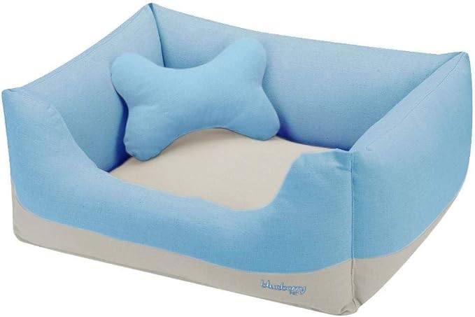 Blueberry Pet Fully Removable Washable Dog Bed Cover Only, Heavy Duty Replacement Cover w/Durable YKK Zippers, for Cats & Dogs Bed 25" x 21" x 10", Baby Blue & Beige Color-Block - Image 3